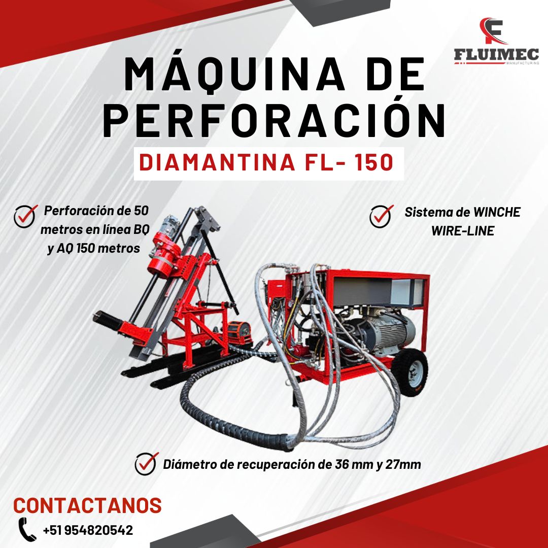 HIDRAULICA FL-150 PERFORACION DIAMANTINA LINEA AQ Y BQ